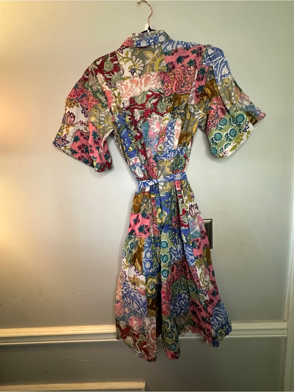 Uncle Frank Multicolor Floral Patchwork Dress — Pink, Green, Blue - Picture 2 of 8